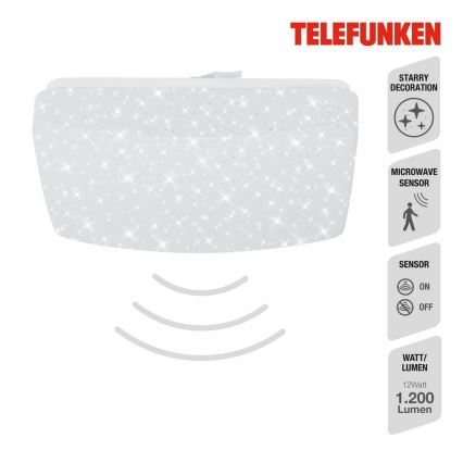 Telefunken 601906TF - Iluminação de teto LED com sensor LED/12W/230V 4000K