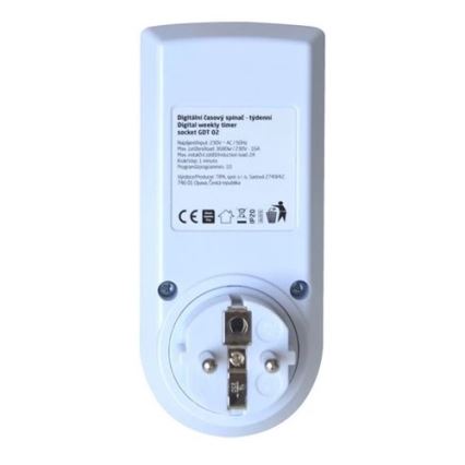 Temporizador digital com interruptor semanal 16A/230V