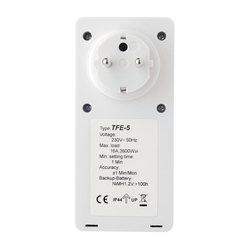 Temporizador digital para exterior 230V/16A IP44