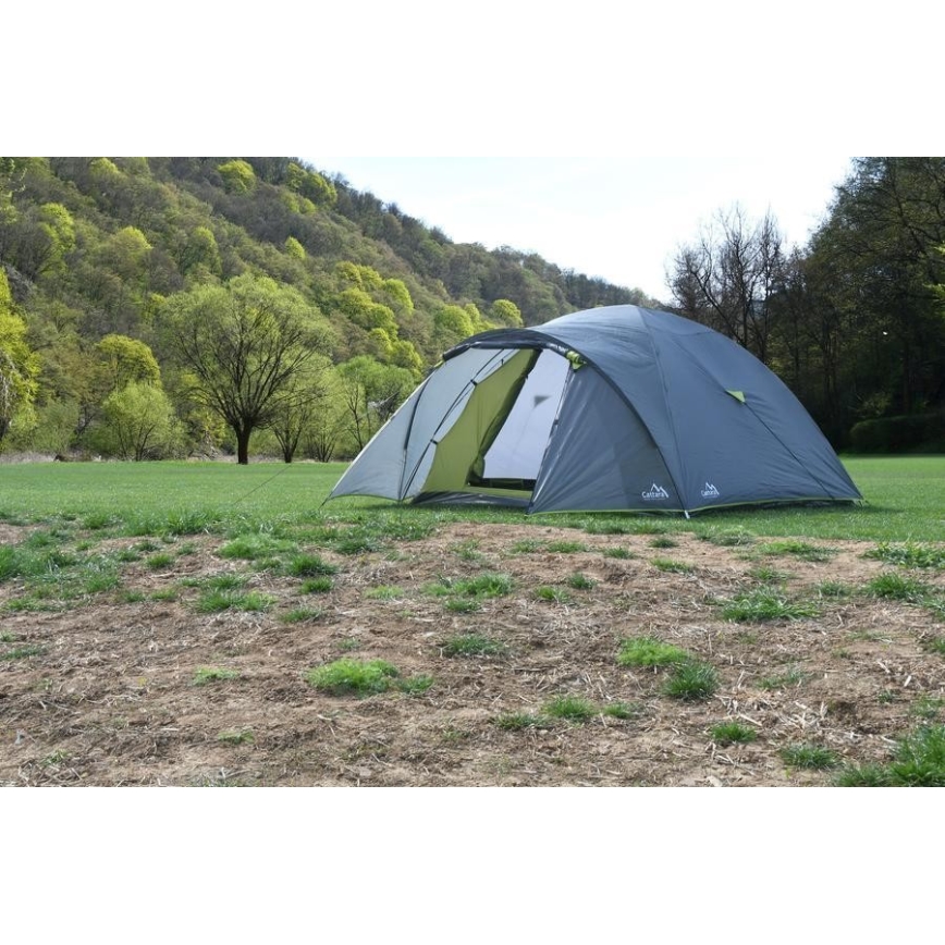 Tenda de dupla cobertura para 4 pessoas PU 3000 mm cinzento