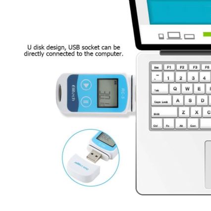 Termómetro com gravação USB IP67