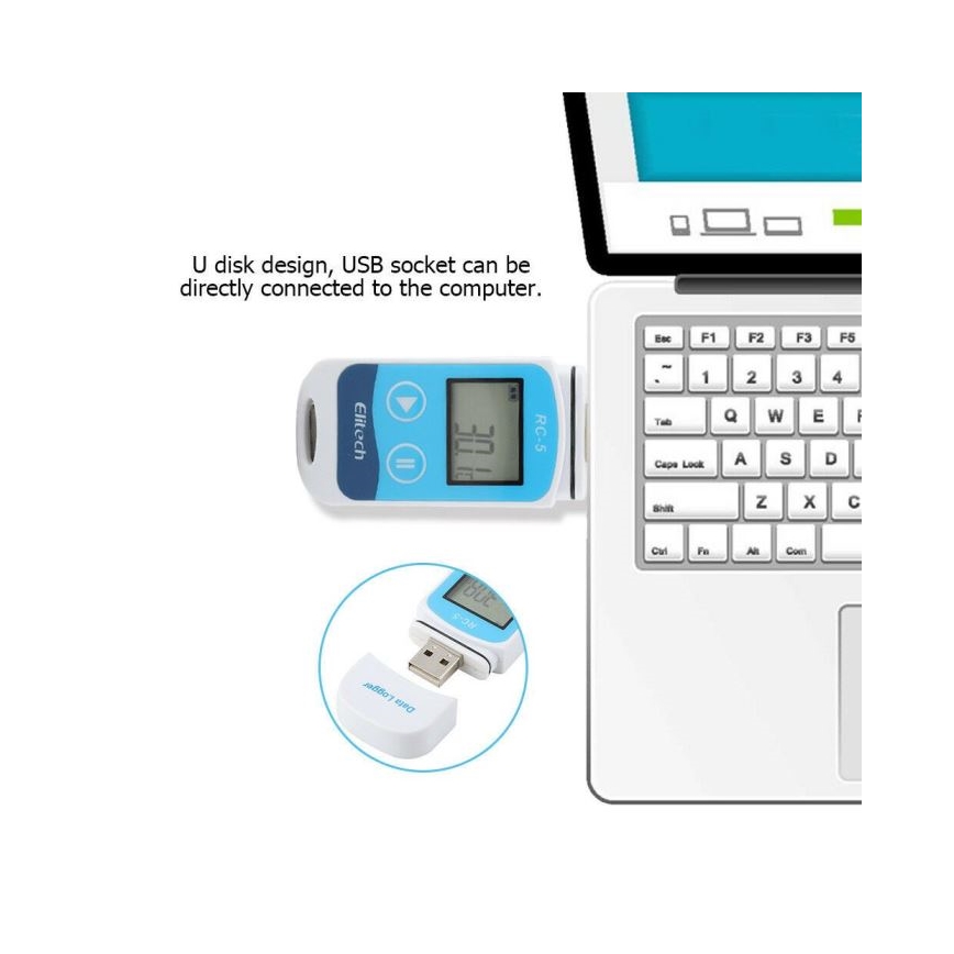 Termómetro com gravação USB IP67