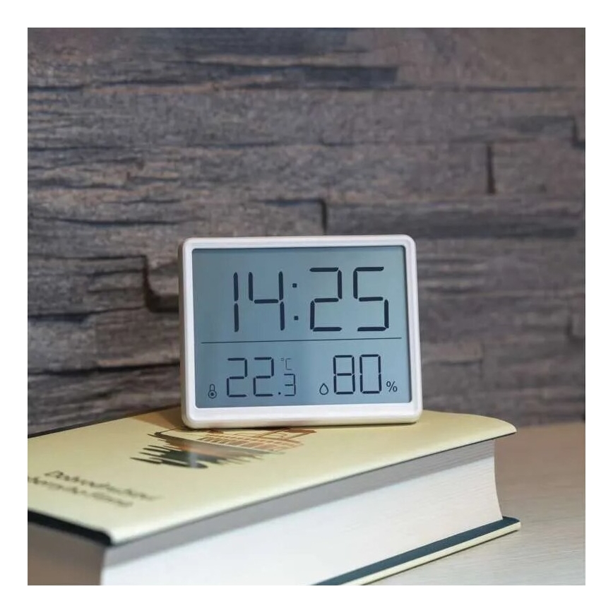 Termómetro sem fios com medidor de humidade 1xCR2032 branco