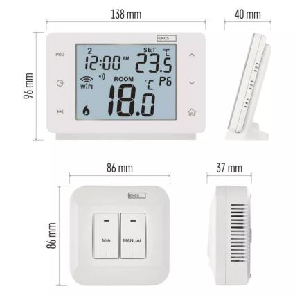 Termostato digital sem fios GoSmart 230V/16A Wi-FI Tuya