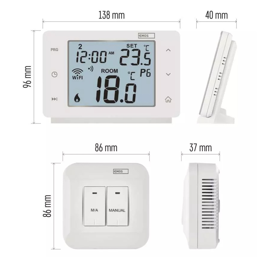Termostato digital sem fios GoSmart 230V/16A Wi-FI Tuya