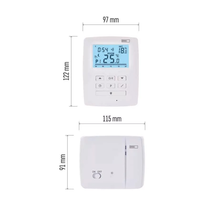 Termóstato programável 230V+2xAA