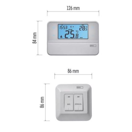 Termóstato programável 230V + 2xAA
