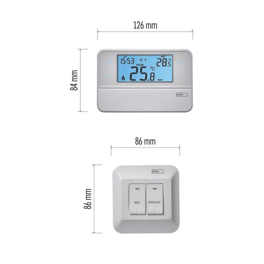 Termóstato programável 230V + 2xAA