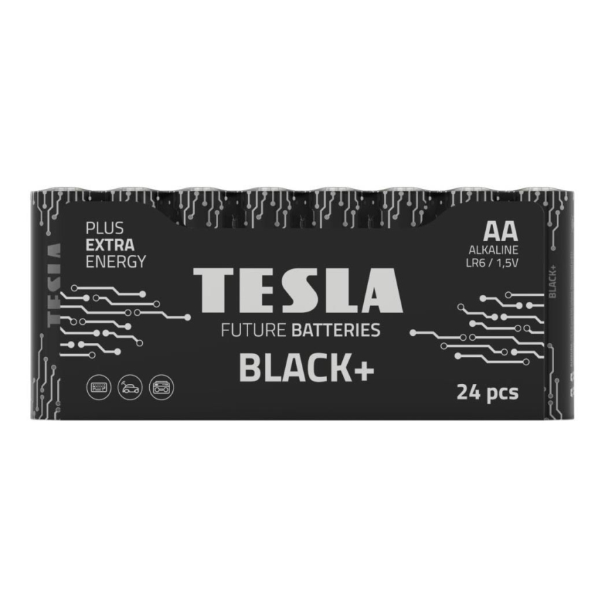 Tesla Batteries - 24 Pilhas alcalina AA BLACK+ 1,5V 2800 mAh