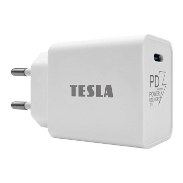 TESLA Electronics - Adaptador de carregamento rápido Power Delivery 20W branco