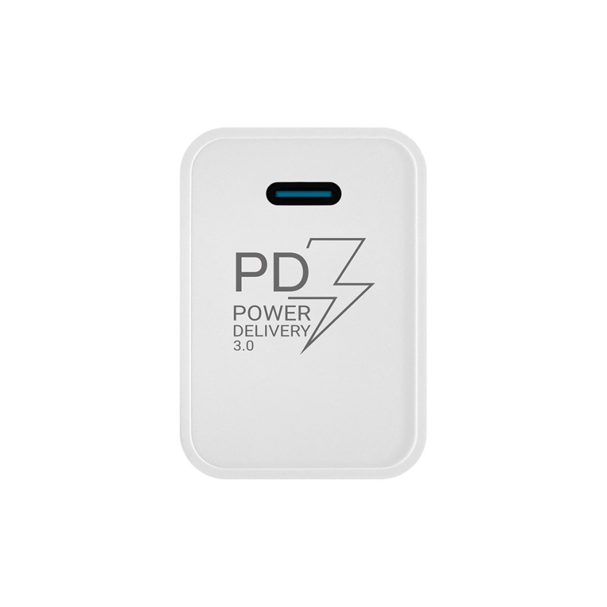 TESLA Electronics - Adaptador de carregamento rápido Power Delivery 20W branco