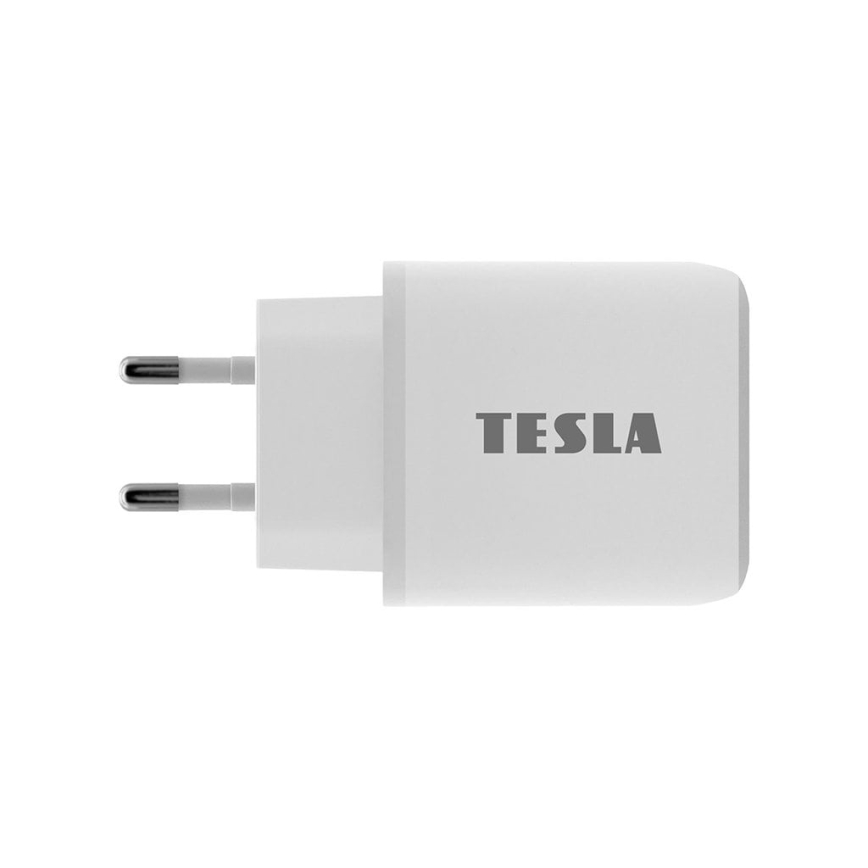 TESLA Electronics - Adaptador de carregamento rápido Power Delivery 25W branco