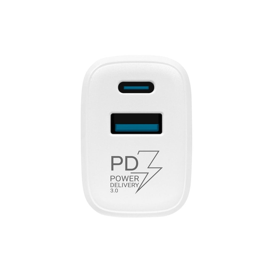 TESLA Electronics - Adaptador de carregamento rápido Power Delivery 25W branco