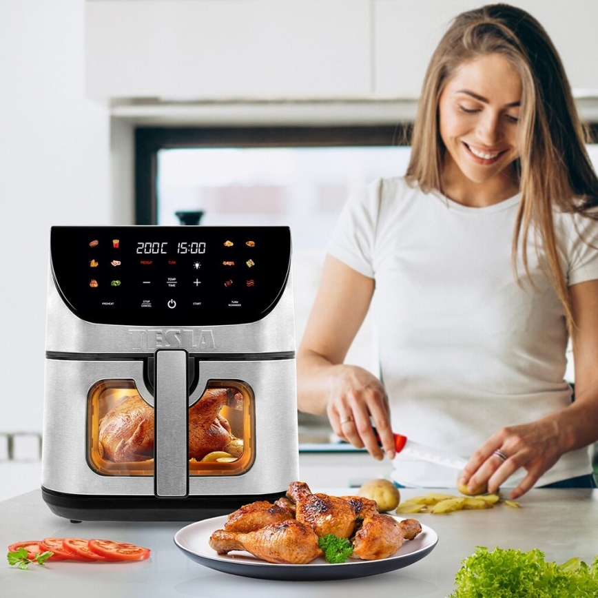 TESLA Electronics AirCook - Air fryer inteligente multifuncional digital 9 l 1700W/230V Wi-Fi