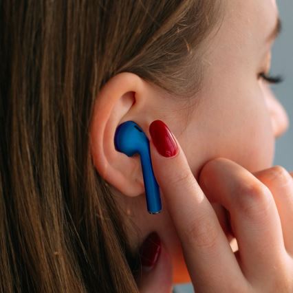 TESLA Electronics - Auriculares sem fios azul