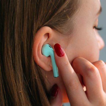 TESLA Electronics - Auriculares sem fios turquesa
