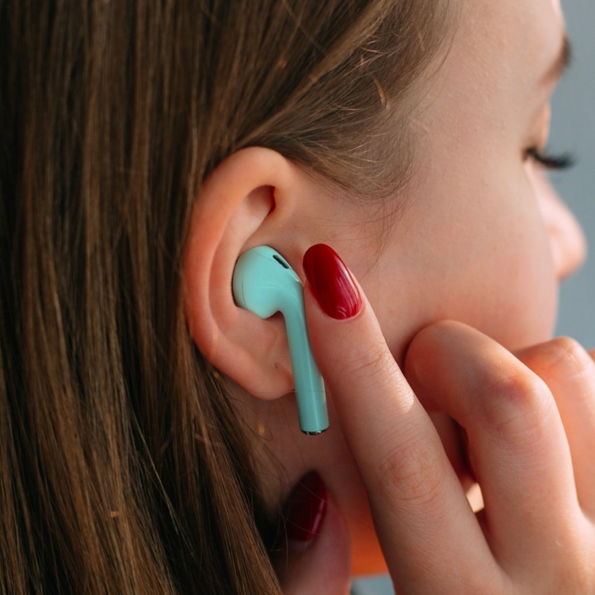 TESLA Electronics - Auriculares sem fios turquesa
