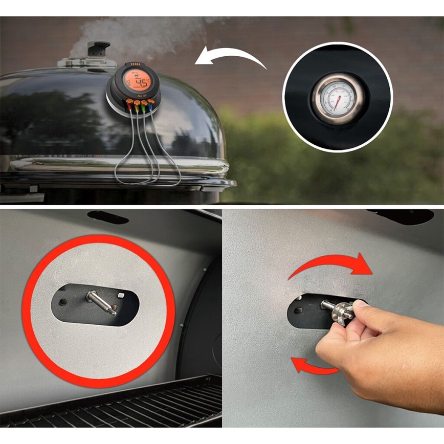 TESLA Electronics Cook - Termómetro digital para carnes com sonda 0-400 °C 2xAA IP65