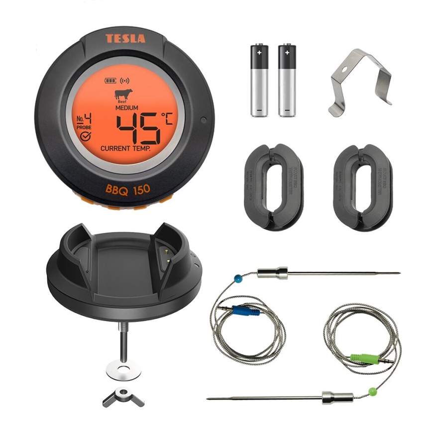 TESLA Electronics Cook - Termómetro digital para carnes com sonda 0-400 °C 2xAA IP65