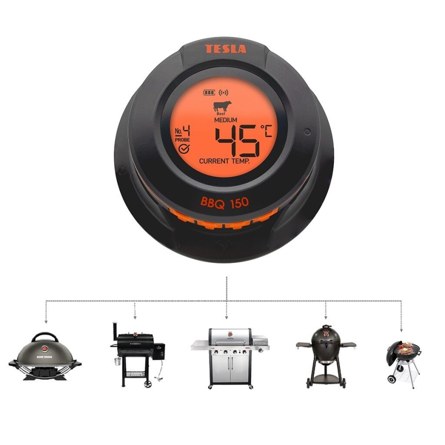 TESLA Electronics Cook - Termómetro digital para carnes com sonda 0-400 °C 2xAA IP65