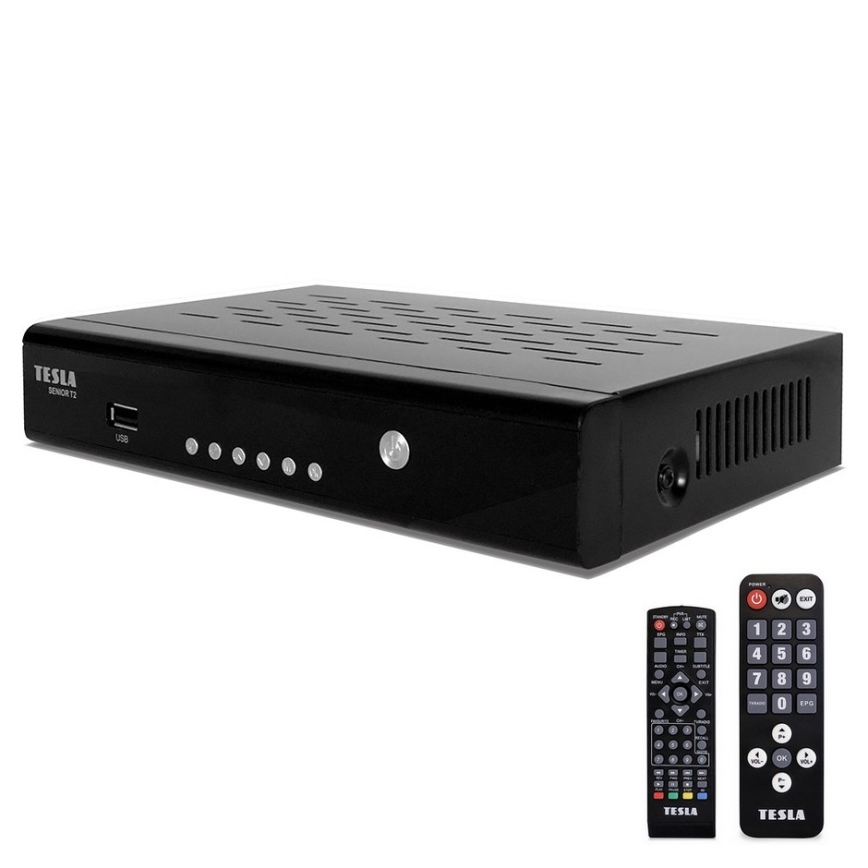 TESLA Electronics - DVB-T2 H.265 (HEVC) receptor + 2x controlo remoto