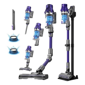 TESLA Electronics PureStar - Aspirador vertical flexível sem fios 2em1 250W/2200 mAh cinzento/roxo