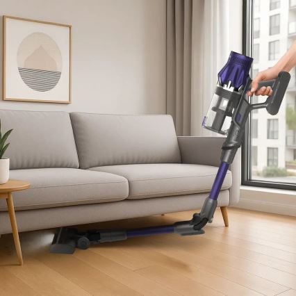 TESLA Electronics PureStar - Aspirador vertical flexível sem fios 2em1 250W/2200 mAh cinzento/roxo