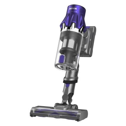 TESLA Electronics PureStar - Aspirador vertical flexível sem fios 2em1 250W/2200 mAh cinzento/roxo