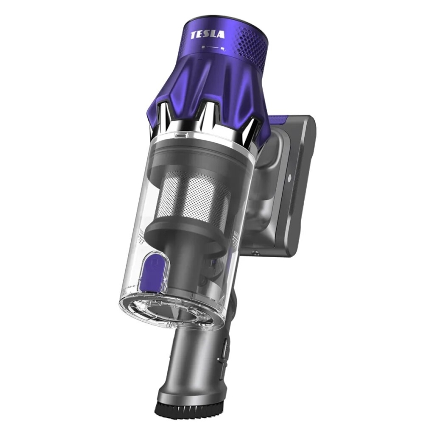 TESLA Electronics PureStar - Aspirador vertical flexível sem fios 2em1 250W/2200 mAh cinzento/roxo