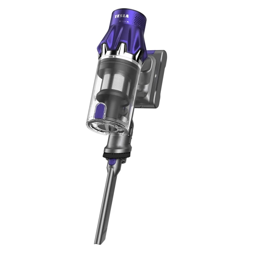 TESLA Electronics PureStar - Aspirador vertical flexível sem fios 2em1 250W/2200 mAh cinzento/roxo