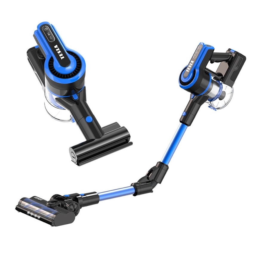 TESLA Electronics PureStar - Aspirador vertical flexível sem fios 3em1 300W/2200 mAh preto/azul