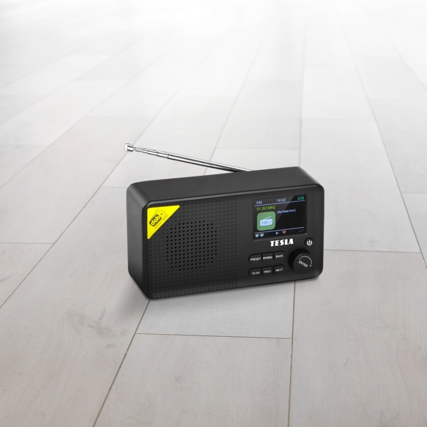TESLA Electronics - Rádio DAB+ FM 5W/1800 mAh preto