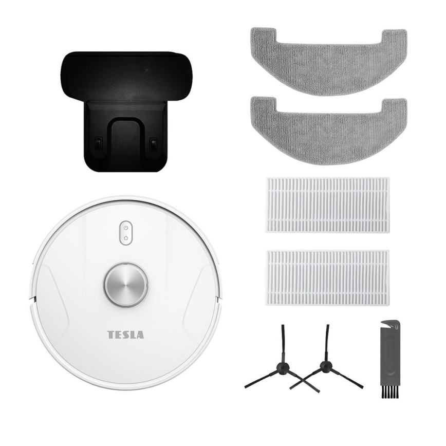 TESLA Electronics RoboStar - Aspirador robô inteligente 2 em 1 2600 mAh Wi-Fi branco