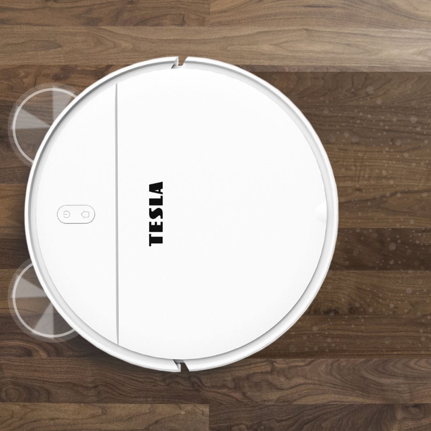 TESLA Electronics RoboStar - Aspirador robô inteligente 2em1 2500 mAh Wi-Fi Tuya branco + controlo remoto