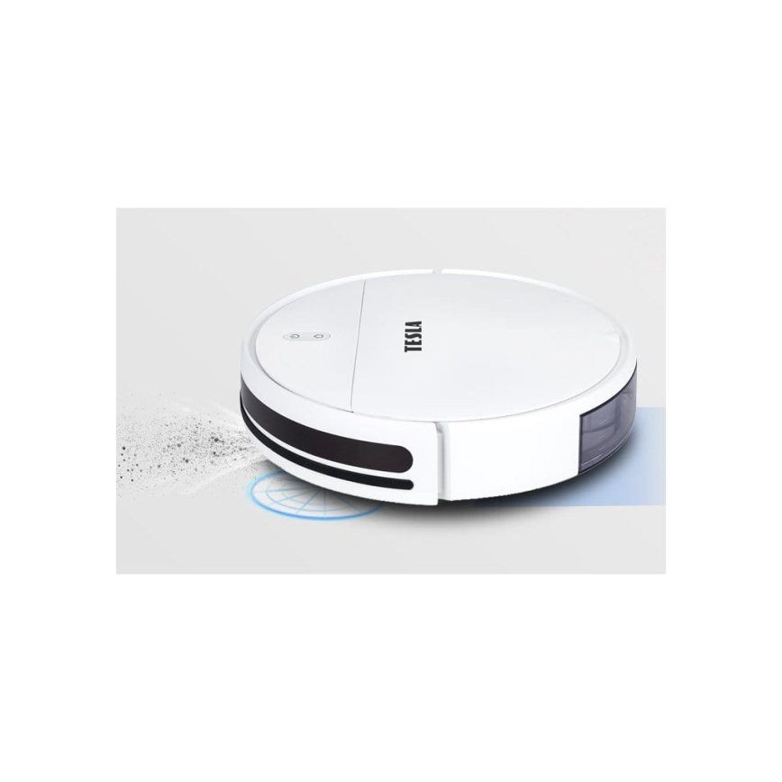 TESLA Electronics RoboStar - Aspirador robô inteligente 2em1 2500 mAh Wi-Fi Tuya branco + controlo remoto