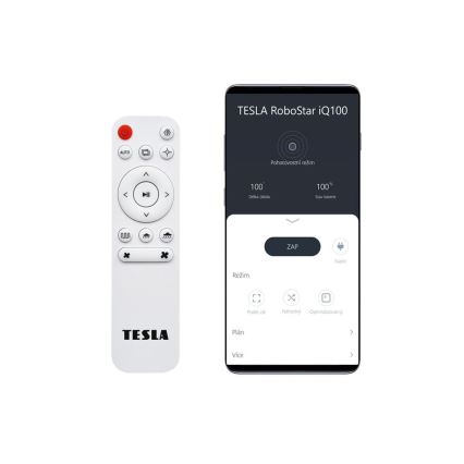 TESLA Electronics RoboStar - Aspirador robô inteligente 2em1 2500 mAh Wi-Fi Tuya branco + controlo remoto