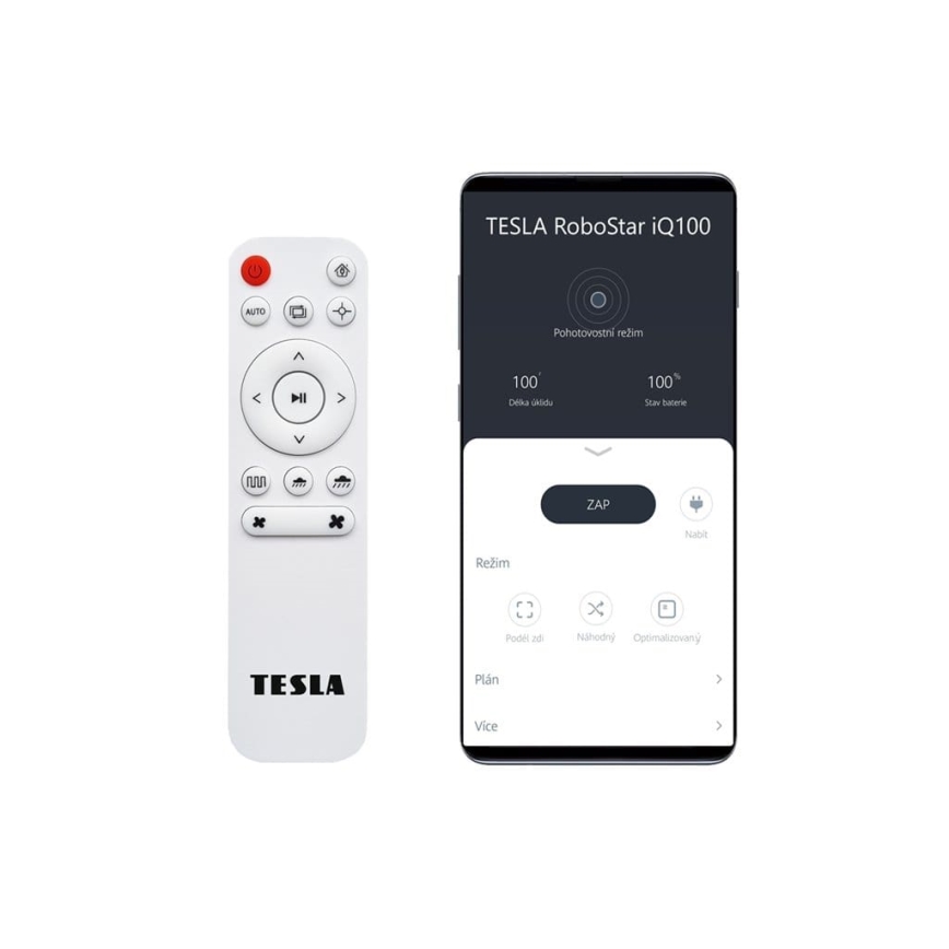 TESLA Electronics RoboStar - Aspirador robô inteligente 2em1 2500 mAh Wi-Fi Tuya branco + controlo remoto