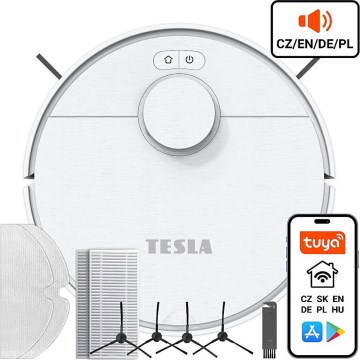 TESLA Electronics RoboStar - Aspirador robô inteligente 2em1 2550 mAh Wi-Fi branco