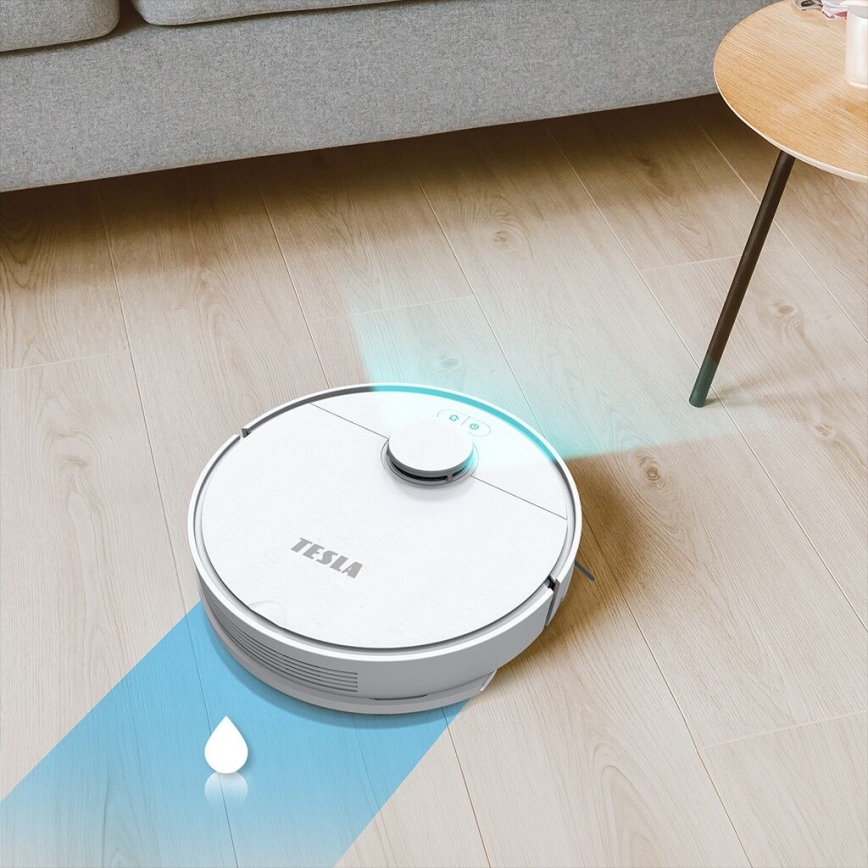 TESLA Electronics RoboStar - Aspirador robô inteligente 2em1 2550 mAh Wi-Fi branco