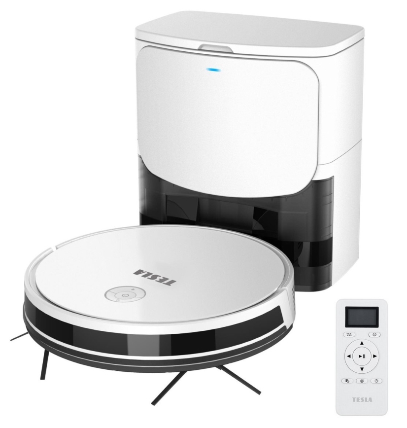 TESLA Electronics RoboStar - Aspirador robô inteligente 2em1 2600 mAh Wi-Fi branco + comando