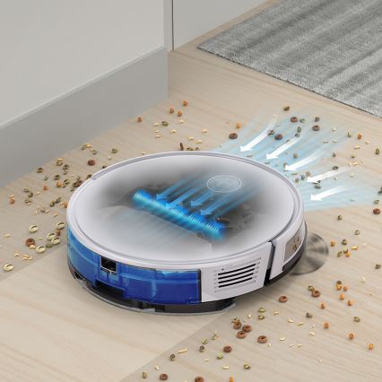 TESLA Electronics RoboStar - Aspirador robô inteligente 2em1 2600 mAh Wi-Fi branco + comando