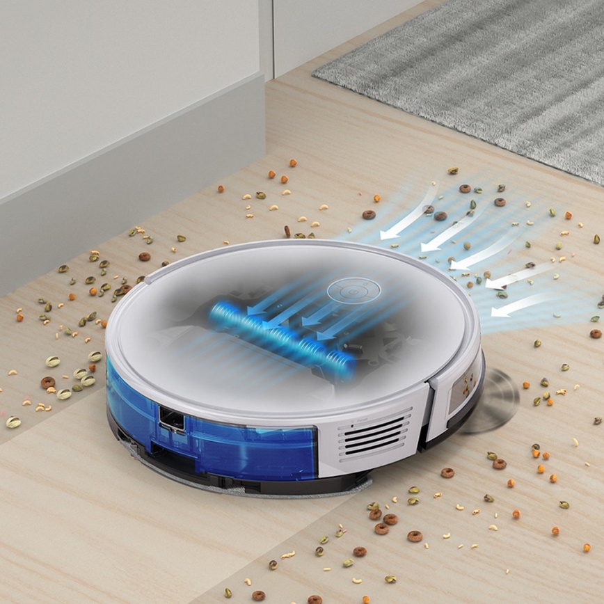 TESLA Electronics RoboStar - Aspirador robô inteligente 2em1 2600 mAh Wi-Fi branco + comando