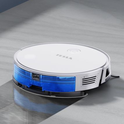 TESLA Electronics RoboStar - Aspirador robô inteligente 2em1 2600 mAh Wi-Fi branco + comando