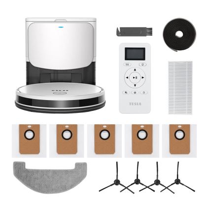 TESLA Electronics RoboStar - Aspirador robô inteligente 2em1 2600 mAh Wi-Fi branco + comando