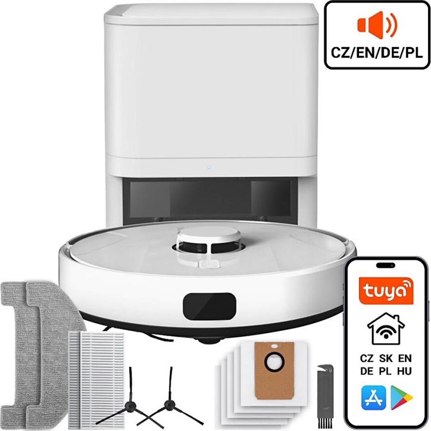 TESLA Electronics RoboStar - Aspirador robô inteligente 2em1 2600 mAh Wi-Fi branco