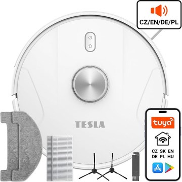 TESLA Electronics RoboStar - Aspirador robô inteligente 2em1 2600 mAh Wi-Fi branco