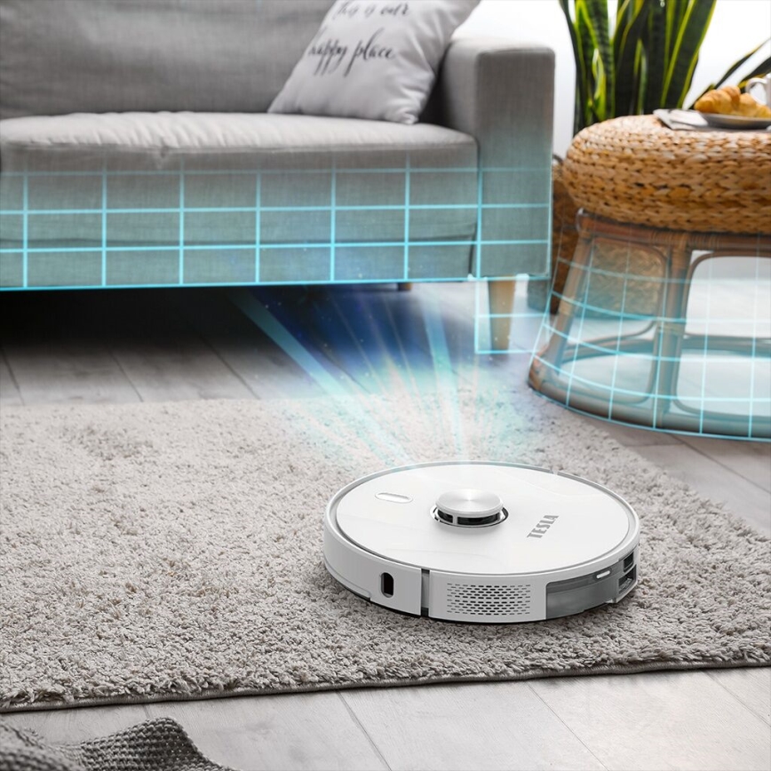 TESLA Electronics RoboStar - Aspirador robô inteligente 2em1 2600 mAh Wi-Fi branco