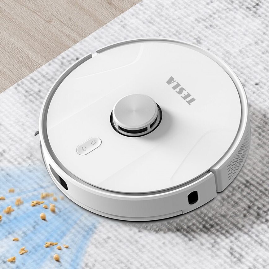 TESLA Electronics RoboStar - Aspirador robô inteligente 2em1 2600 mAh Wi-Fi branco