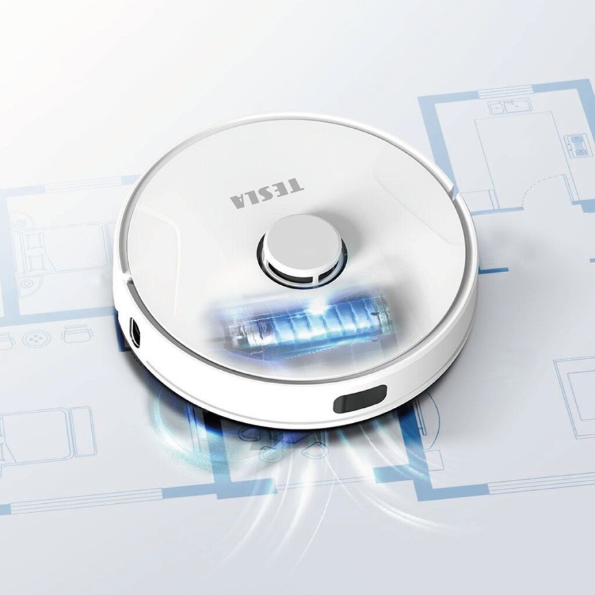 TESLA Electronics RoboStar - Aspirador robô inteligente 2em1 2600 mAh Wi-Fi branco
