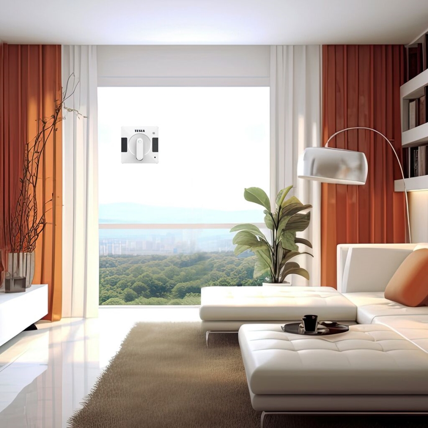 TESLA Electronics RoboStar - Limpa-vidros inteligente com pulverização de água 72W/230V/500 mAh Wi-Fi + comando